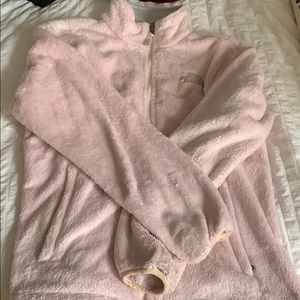 North Face Pink Teddy zip up